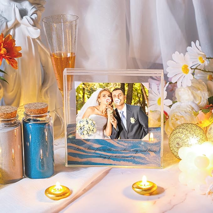 Sand Ceremony Kit for Wedding Includes Clear Acrylic Unity Sand Ceremony Photo - Image 5