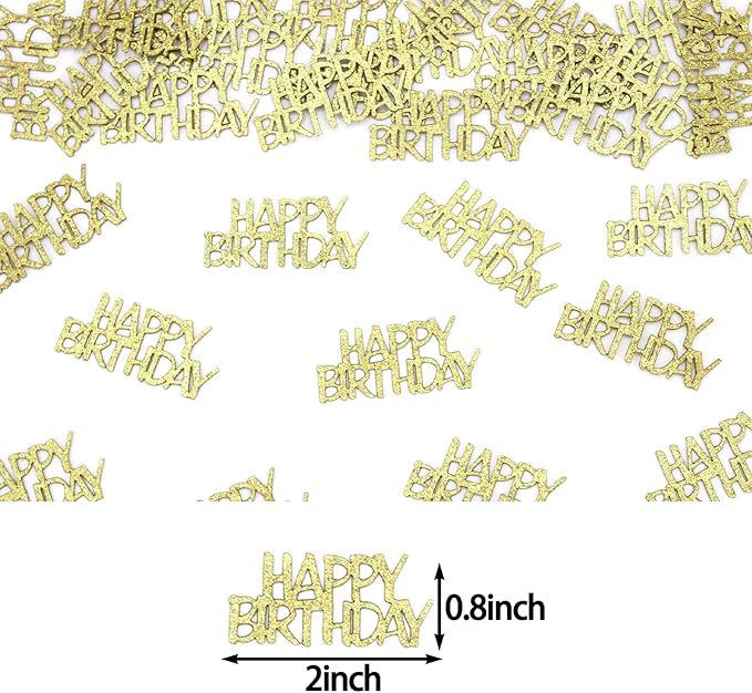 Gold Happy Birthday Confetti for Tables Glitter Birthday Party Table Scatters - Image 5