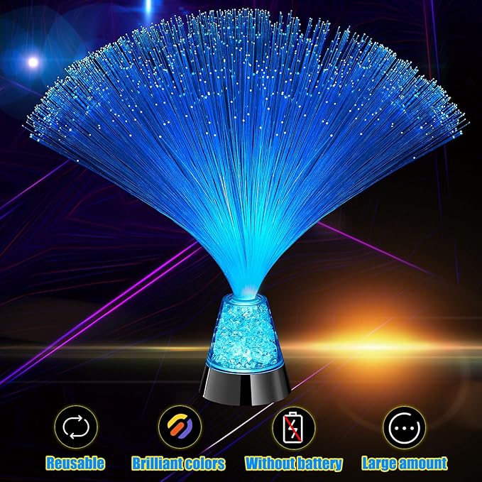 Patelai 10 Pcs LED Fiber Optic Lamp Color Changing Fiber Optic Night Light - Image 3