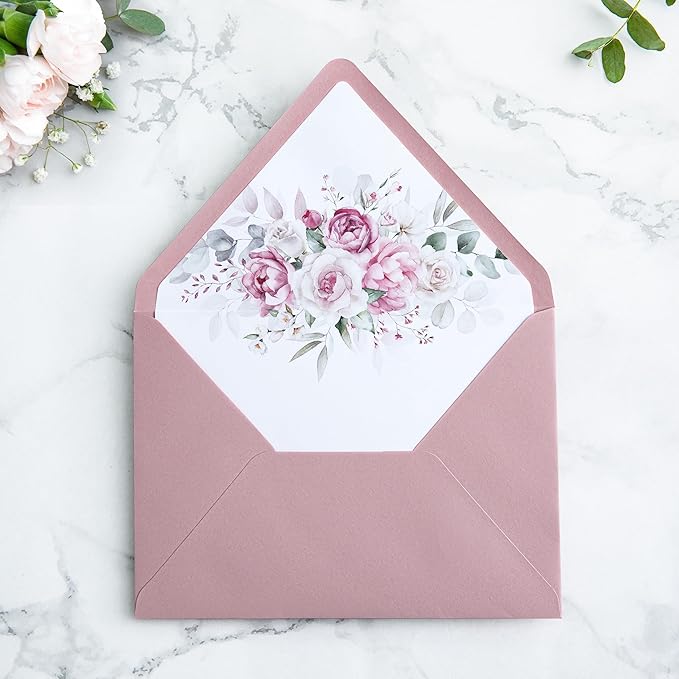 PONATIA 50PCS A7 Euro Flap Envelopes, 5.25 x 7.25'' Liner Envelope - Image 3
