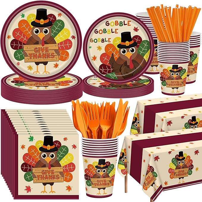 452 Pcs Turkey Thanksgiving Party Supplies by Potchen