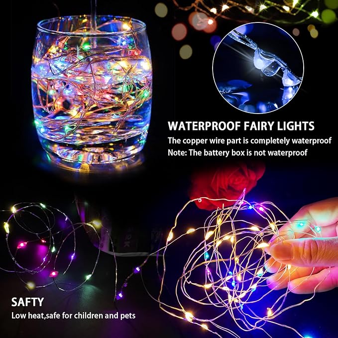 24 Pack Fairy Lights 7Ft 20 LED Twinkle String Lights 3 Modes Battery Operated - Image 2