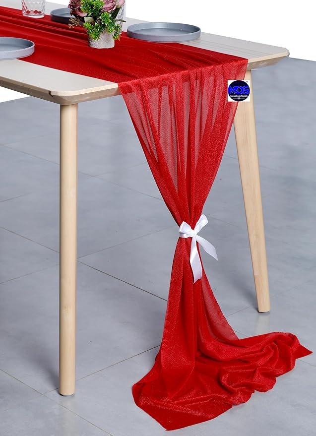 MDS 2 Pack 10ft Chiffon Table Runner 29 x 120 Inches Sheer Wedding Runner - Image 3