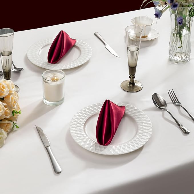 36 Pack Square Satin Dinner Napkins, 16x16 Inches Silky Soft Smooth Table Cloth - Image 3