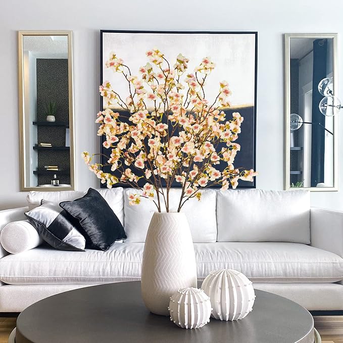 Uieke 3PCS Silk Cherry Blossom Branches, 40.5in Artificial Cherry Blossom - Image 6