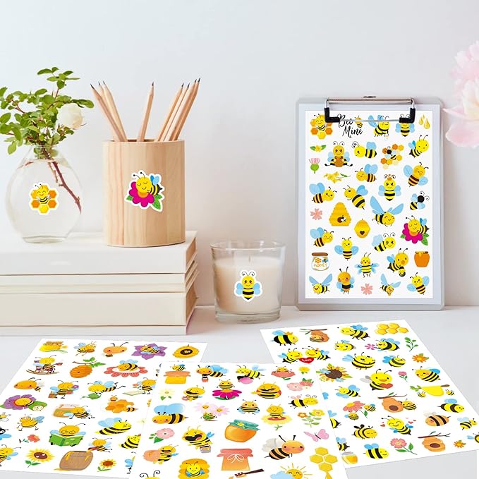 Bumble Bee Stickers Summer Spring Happy Honey Bee Decal Sticker 660 Counts - Image 6