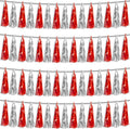 4P Red Silver Foil Fringe Metallic Tassel Streamers Banner Tassel Garland by HYSILLA