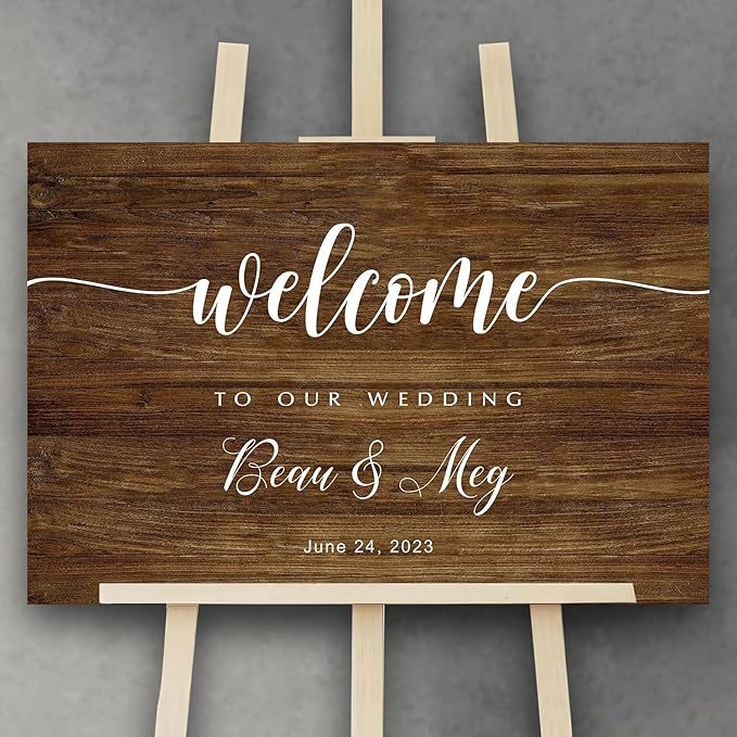 Generic Rustic Wedding Sign, 12x18 inches, Weatherproof & Fade-Resistant by Custom