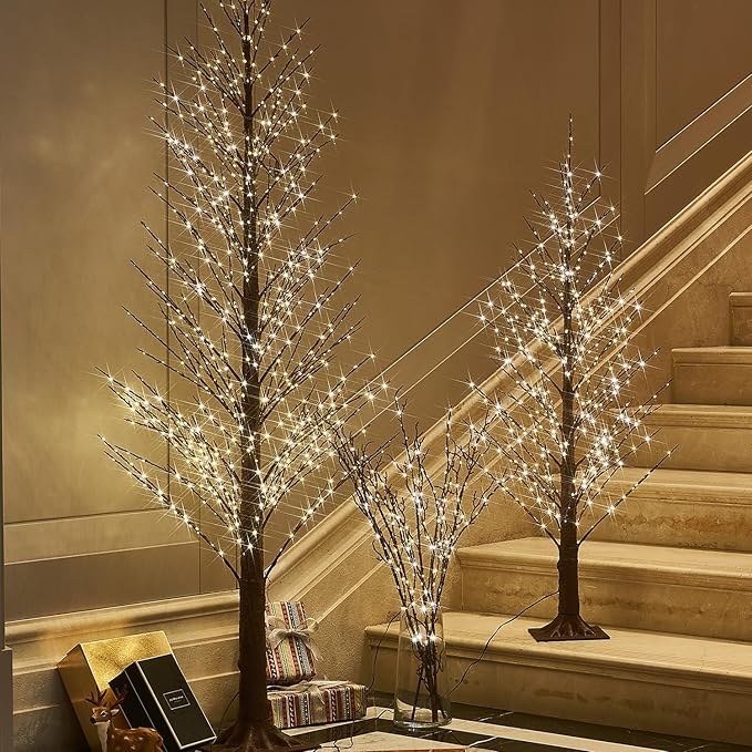 Fudios Lighted Branches Plug in 32IN 200 LED Mantle Winter Decor - Image 6