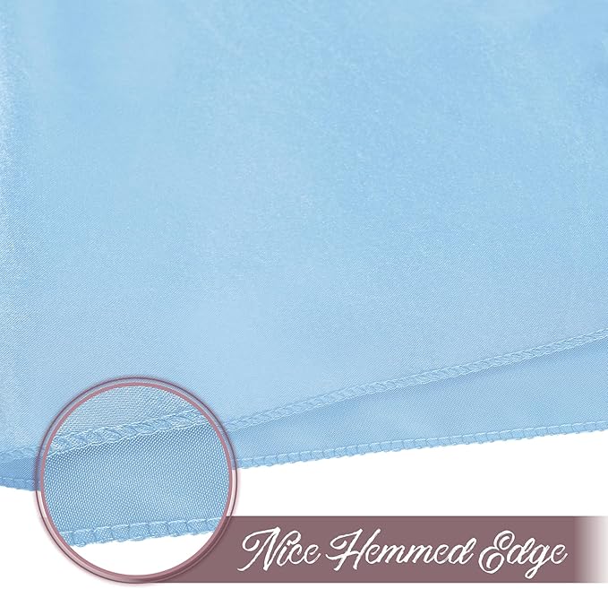 12 Pieces Light Blue Satin Napkins, Silky Soft Smooth Washable Napkins - Image 6