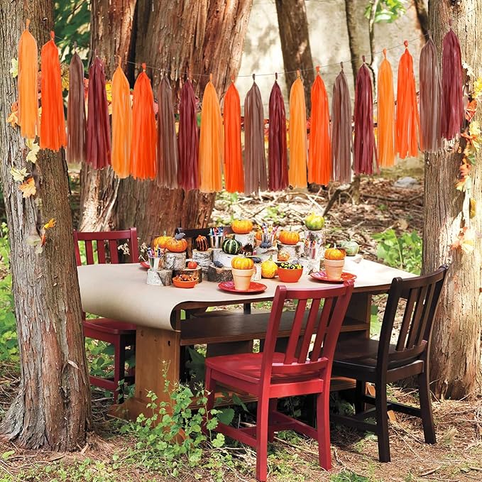 Brown Burgundy Orange Party-Decorations Tassel-Garland - Image 5