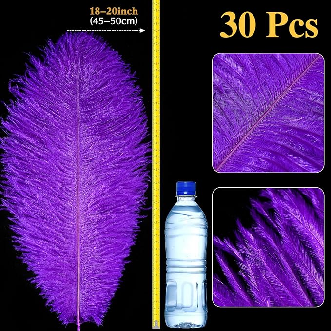 Retrowavy 30 Pcs 18-20 Inch Large Natural Ostrich Feathers Bulk - Image 2
