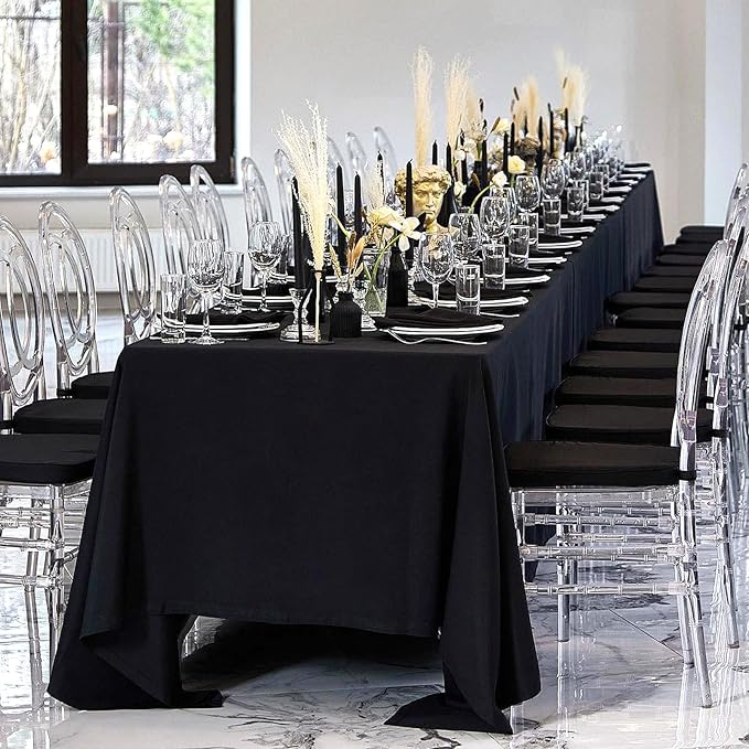 8 Pack Black Tablecloths 60 x 102 Inch Rectangular Table Cloths - Image 3