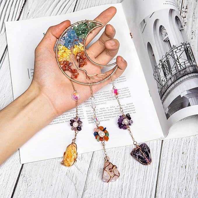 TUOKING Colorful Crystal Moon Suncatchers - Image 2
