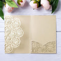 20 Pcs Laser Cut Wedding Invitations Card Pocket by YHOTA