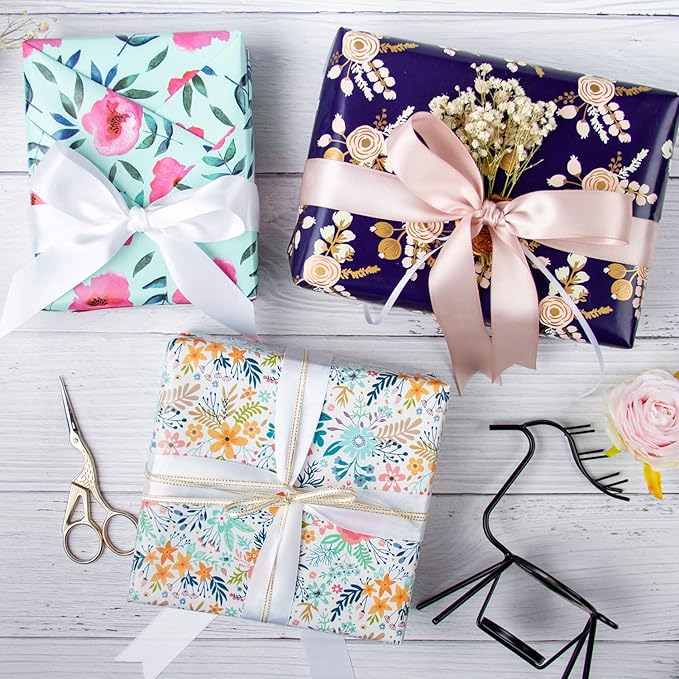 WRAPAHOLIC 30 Inch Jumbo Floral Wrapping Paper - Image 6