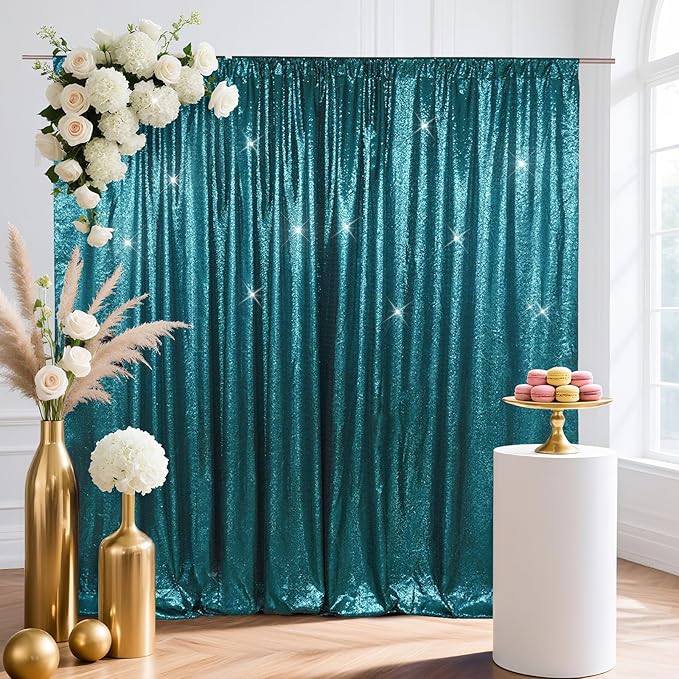 SquarePie Sequin Backdrop LessTransparent Background Sparkly Curtain - Image 4