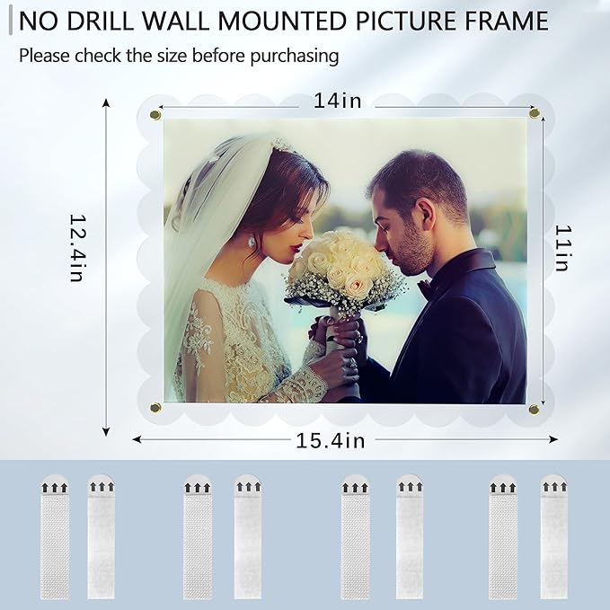 Acrylic Picture Frame for Wall, Frameless Clear Photo Frame - Image 3