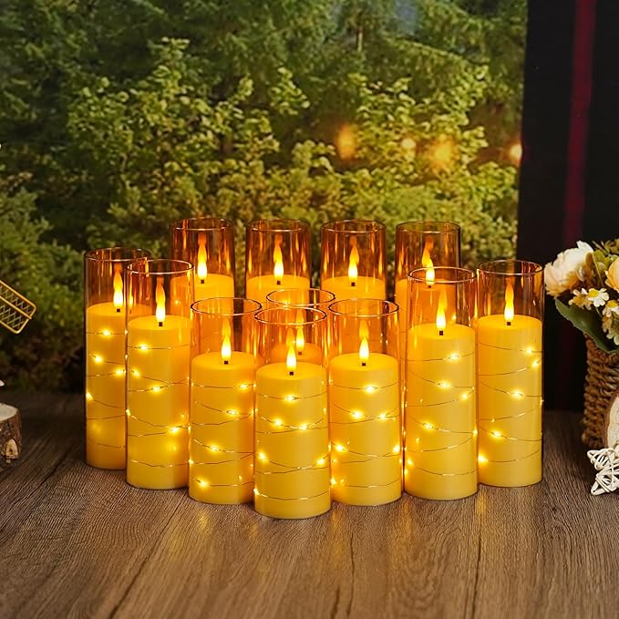 Flameless Candles with Embedded Star String - Image 2