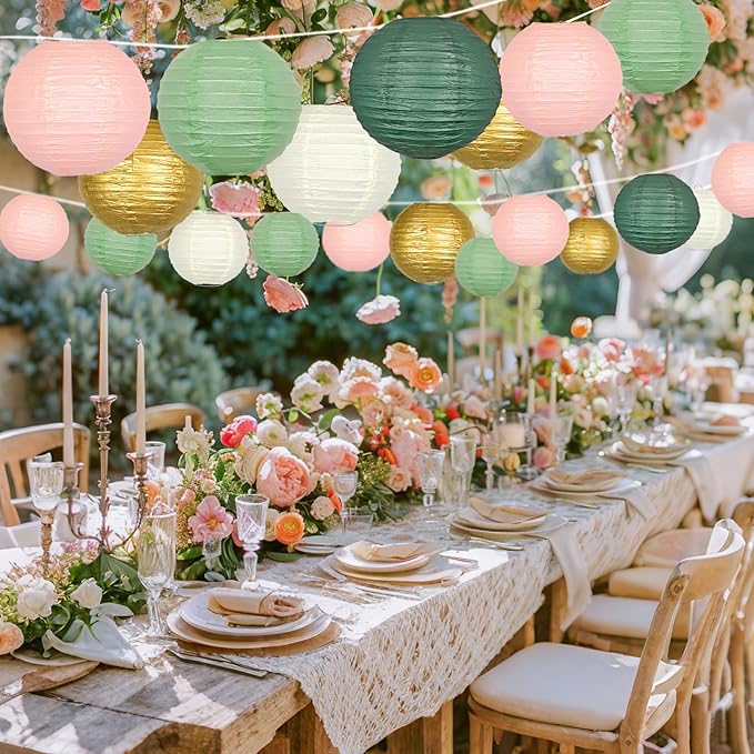 ADLKGG Paper Lanterns Decorative, Round Hanging Paper Lanterns Decorations - Image 2