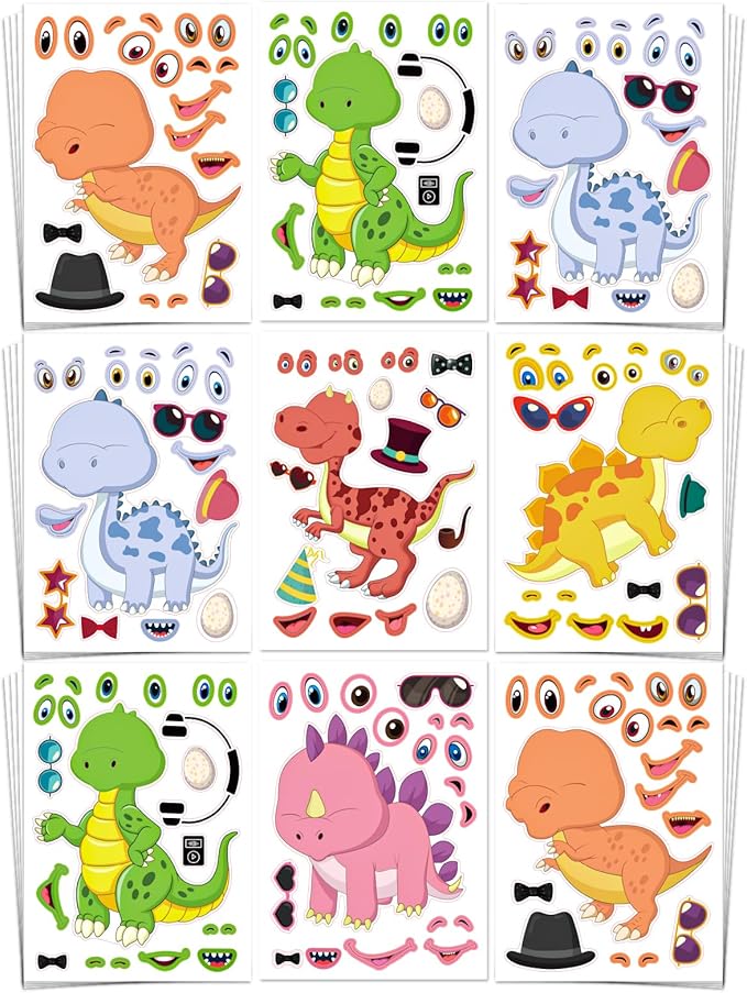 Aowplc 30 Sheets Make A Dinosaur Stickers by Aowplc