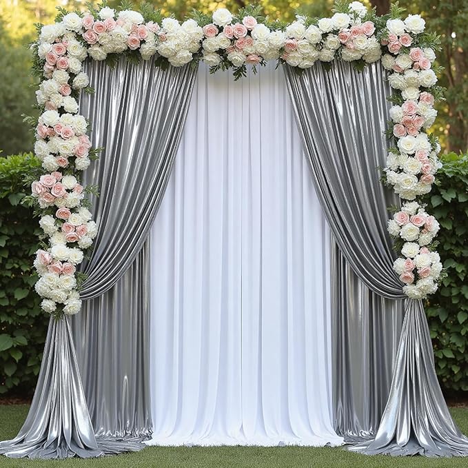 30ftx10ft Black Silver Glitter Sequin Backdrop Curtain - Image 8