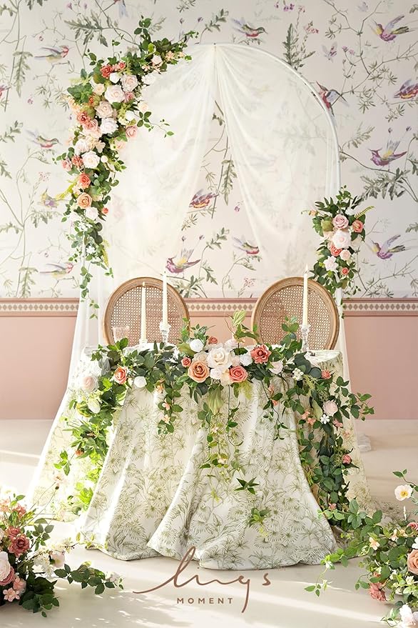Ling's Moment 9FT Spring Eucalyptus & Willow Leaf Flower Garland - Image 3