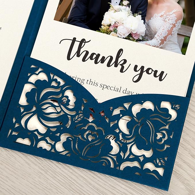 DORIS HOME 50pcs Laser Cut Wedding Invitations - Image 6
