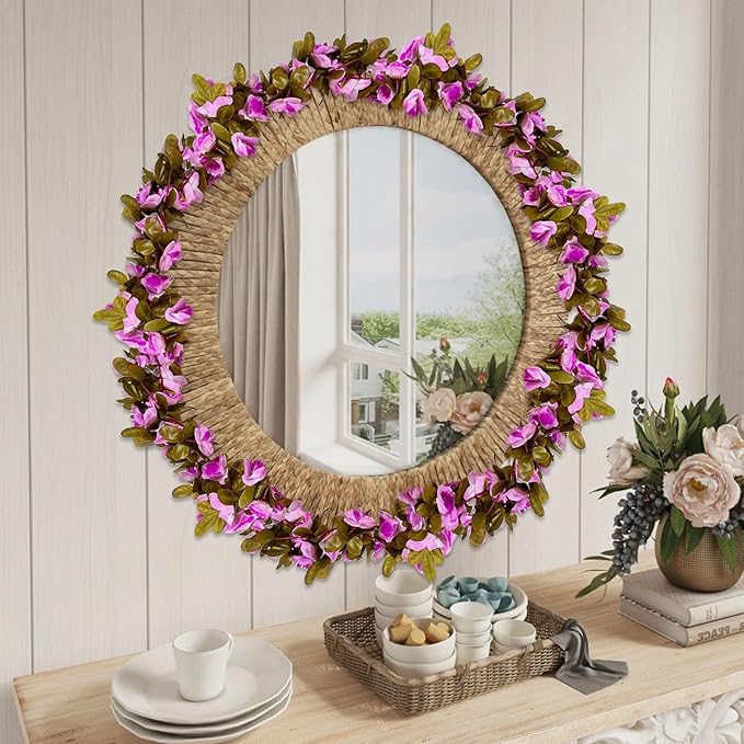 8Pcs 63Ft Light Purple Rose Garland, Fake Rose Hanging Flowers, Artificial - Image 5