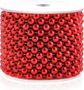 Red 8MM Faux Pearl Garland, 33 Feet Roll Strand Wedding Party Decoration by ZJJZGYXINTAI