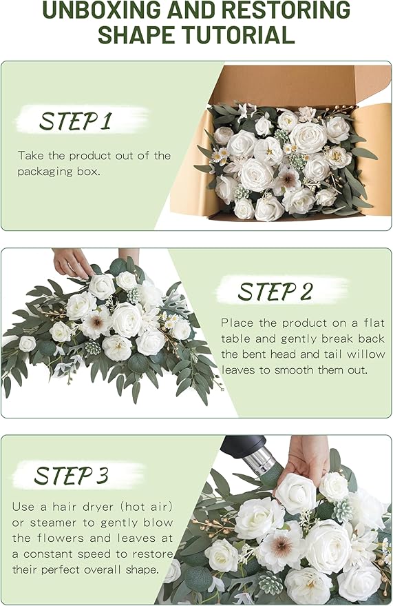 Faux Arch Flower Swag Set of 2 for Wedding Welcome Signs Floral Swag Wedding - Image 8