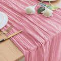 Asee'm Cheesecloth Table Runner 120 Inches Pink Boho Gauze Cheese Cloth Runner by Aseem