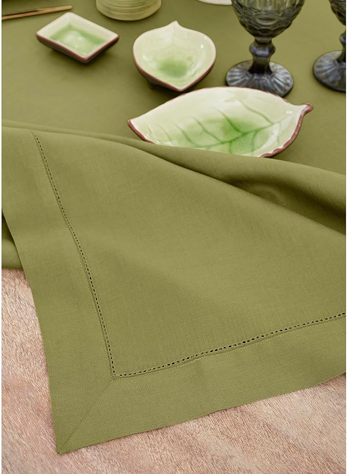 Solino Home Linen Avocado Green Tablecloth 60 x 108 Inch - Image 4