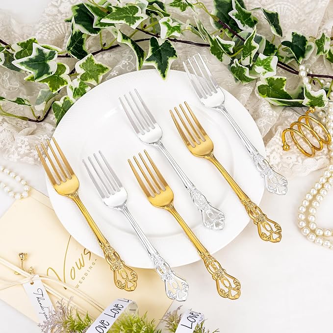 75PCS Silver Plastic Forks - Image 5