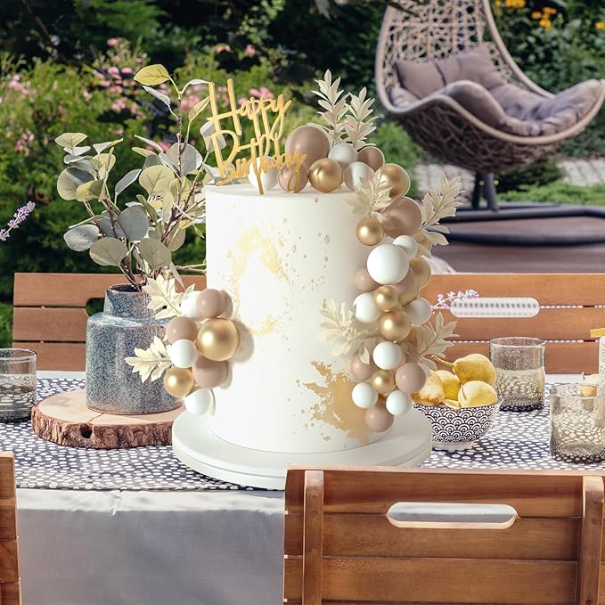 MIAHART Ball Cake Toppers Boho Grass Cake Topper Ball Cake Insert Decoration - Image 5