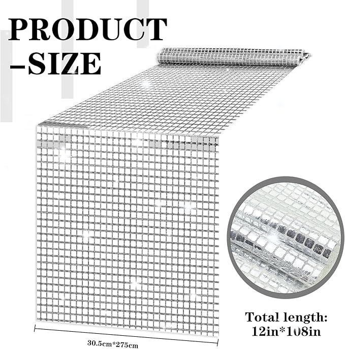12 x 108 Inches Glitter Disco Table Runner - Image 2