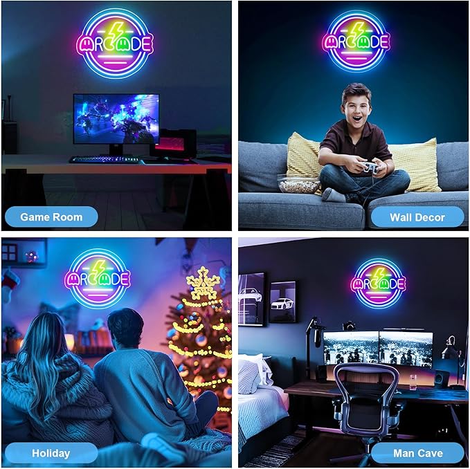 Gamer Neon Sign for Gamer Room Decor, Dimmable Arcade Neon Signs for Wall Decor - Image 7