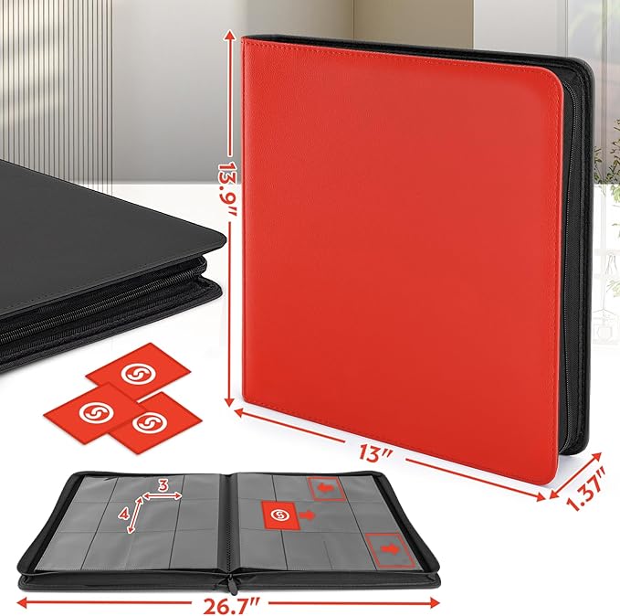 SMYV 12 Pocket Trading Card Binder, Premium PU Cover Card Binder - Image 2