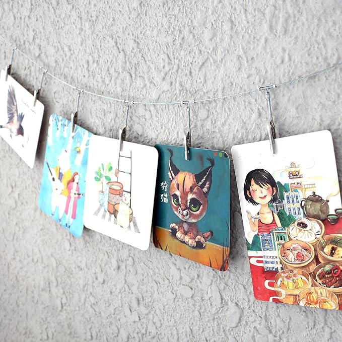2 Pack Chain Photo Clip Hanging Photo Display Wall Photo Display Metal Photo by Unknown