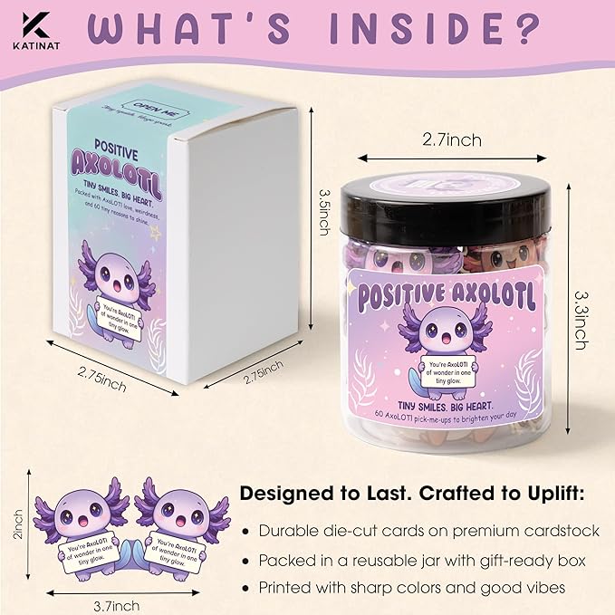 Positive Axolotl Jar – Cute Axolotl Gifts - Image 2