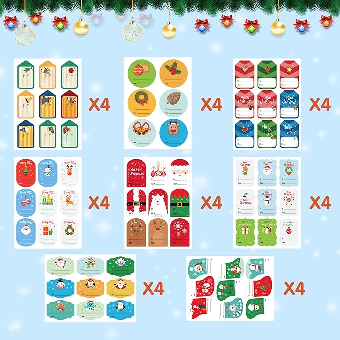 Christmas Gift Tags Self Adhesive Stickers - Image 3