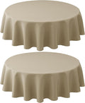 Biscaynebay 2 Pack Textured Fabric Round Tablecloths 60'' by Biscaynebay