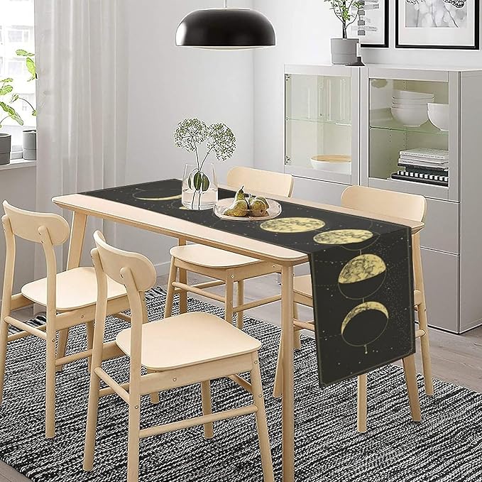 Sun Moon Table Runner, Mysterious Universe Milky Way Interstellar Space Western - Image 8