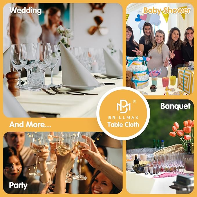 BRILLMAX 6 Pack Ivory Tablecloths - Image 9