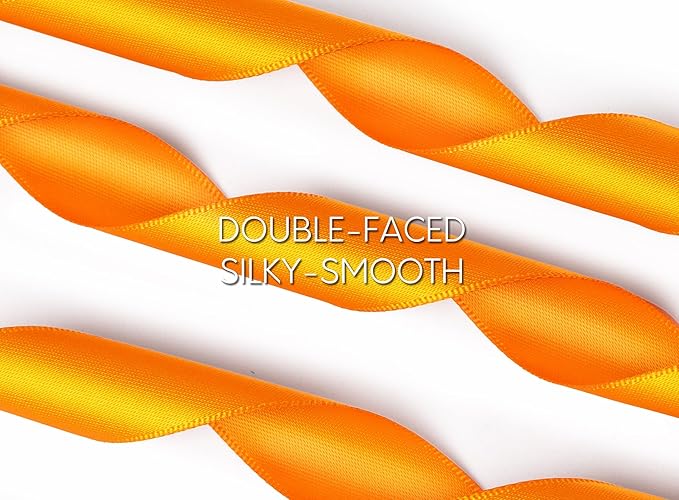 Orange Satin Ribbon 7/8 Inch x 50 Yards Double-Faced - Image 3