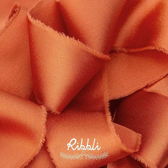 Ribbli Terracotta Silk Satin Ribbon - Image 2
