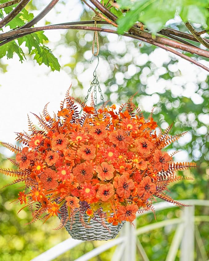 40 Pcs Fake Fall Flowers Artificial Fall Plants Outdoor Faux Fall Flower - Image 8