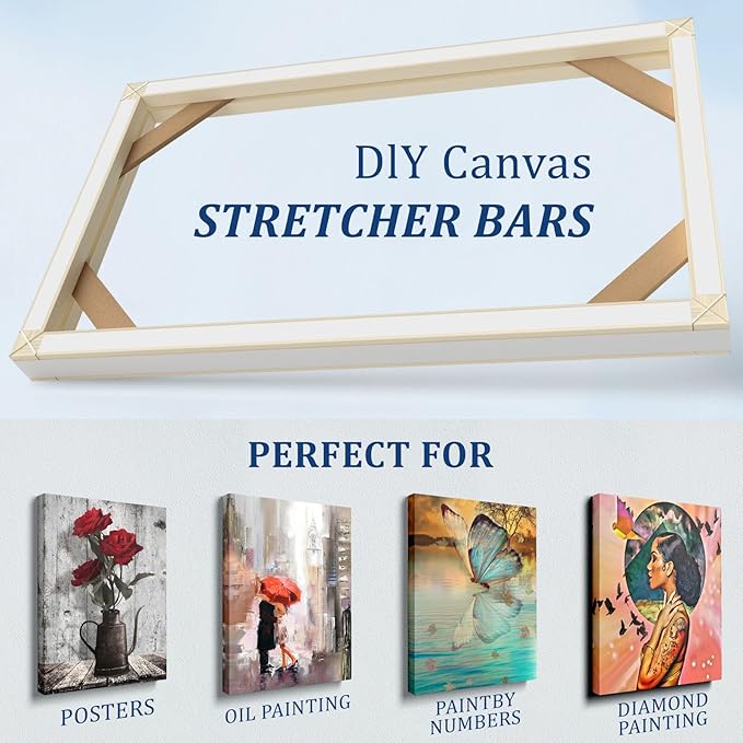 4pcs DIY Wooden Canvas Stretcher Bars Canvas Frame Kit - Image 3