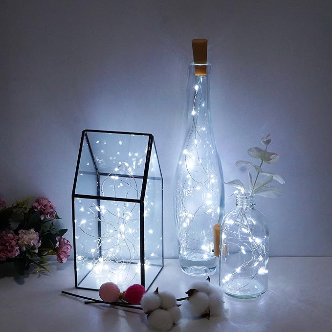 20 LED Wine Bottle Lights with Cork, 15 Pack Battery Operated Cork Shape Fairy - Image 2