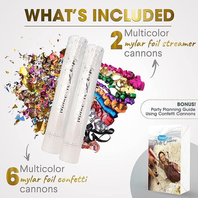 PrimePure Confetti Cannon Party Poppers - Image 3